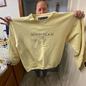 Light yellow Michigan crew neck